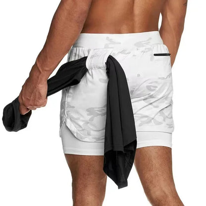 2 In 1 Quick Dry Workout Training Men Shorts