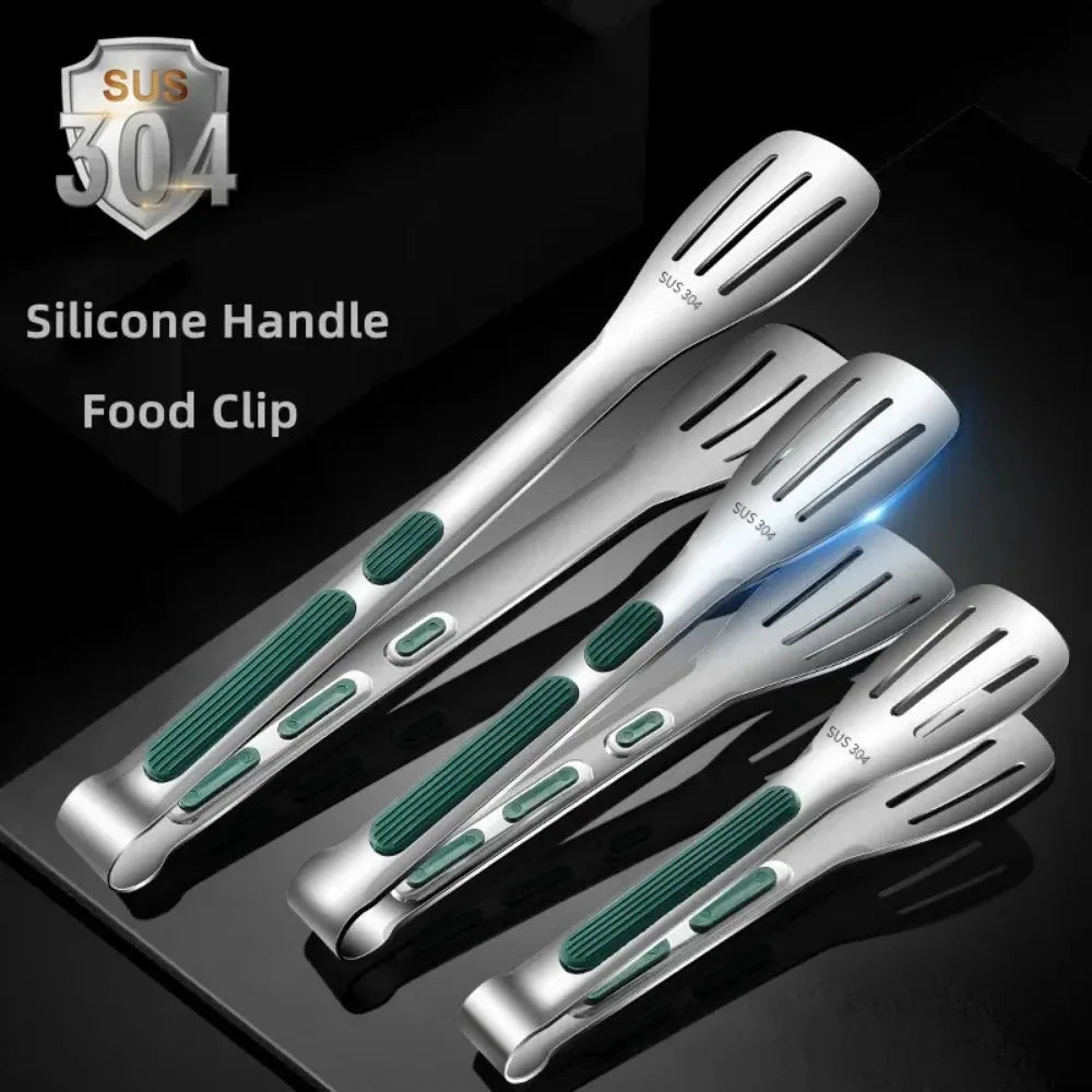 Camping Kitchen Equipment Stainless Steel Food Tongs