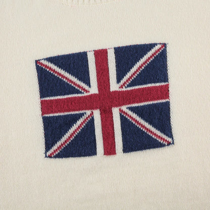 United Kingdom Flag Printed Knitted O-Neck Sweater