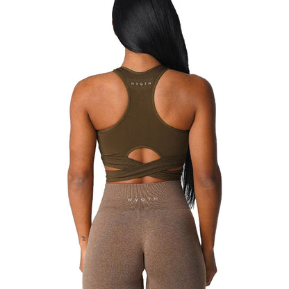 Tight Cross Back Elastic Breathable Breast Fitness Workout Tops