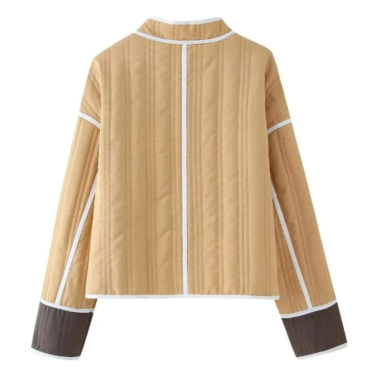 New Stand Collar Beige Jacket