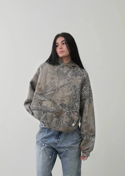 Retro Camo Hoodie Pullover Women Y2K Tactical Oversized Sweatshirt - Casual Warm Zipper Streetwear Jacket