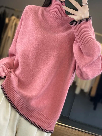 New Turtleneck Loose Fit Sweaters For Women