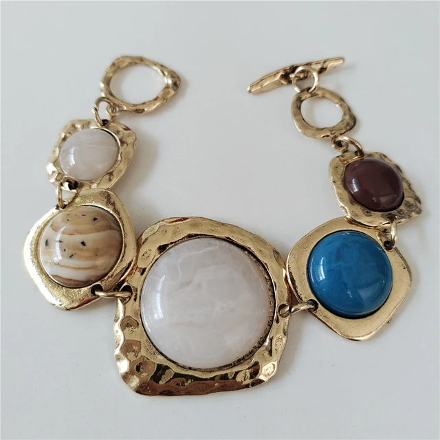 Resin Stone Charm Metal Bracelets