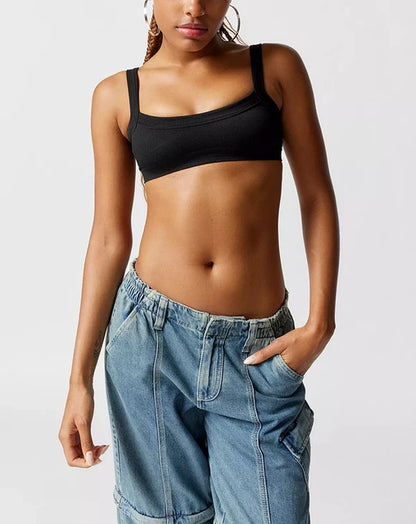 Sexy Sport Style Sleeveless Crop Tops