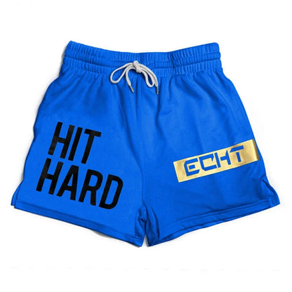 HIT HARD Printed Breathable Men Fitness Exercise Shorts