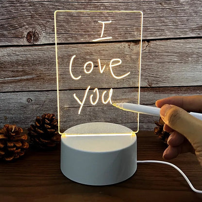 Dream Night: USB Charge Note Board Creative Led Night with Pen