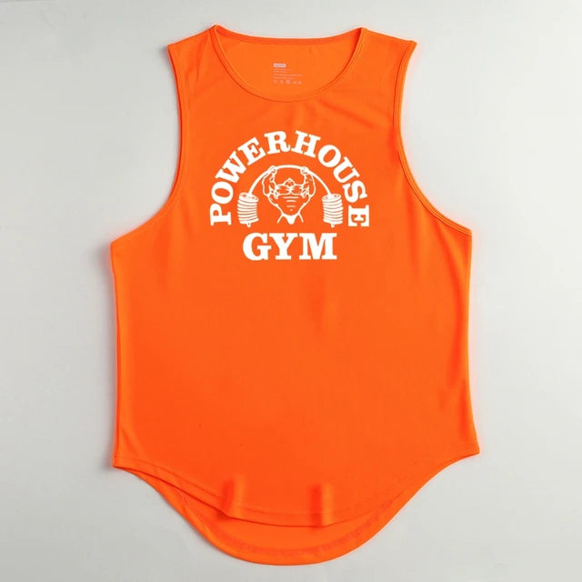 POWERHOUSE GYM Printed O-Neck Men Tank Tops