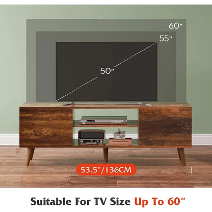 Rustic Style Center Storage TV Stands For 55 60 inch