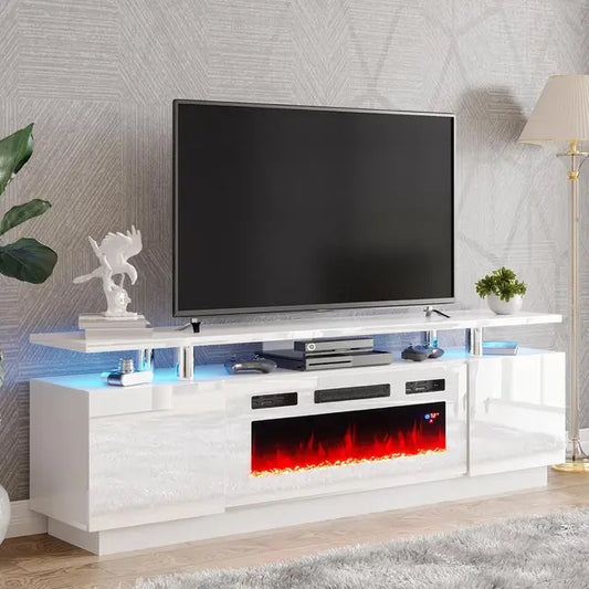 High Gloss Modern Style Fireplace TV Stand