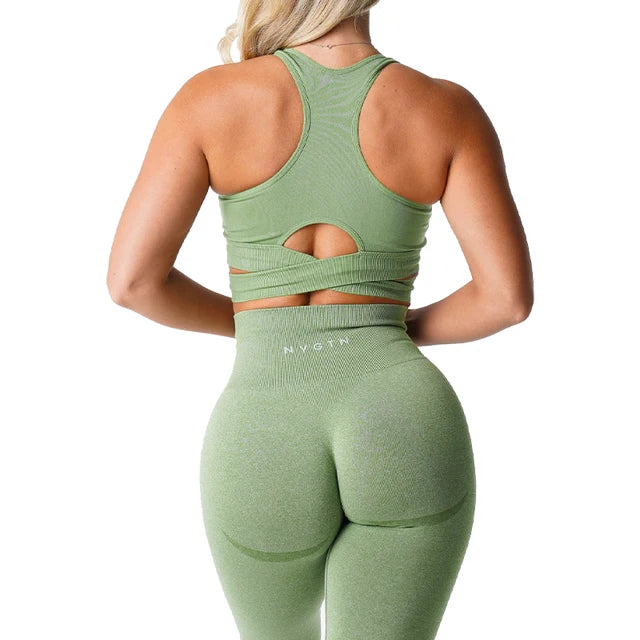 Tight Cross Back Elastic Breathable Breast Fitness Workout Tops