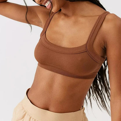 Sexy Sport Style Sleeveless Crop Tops