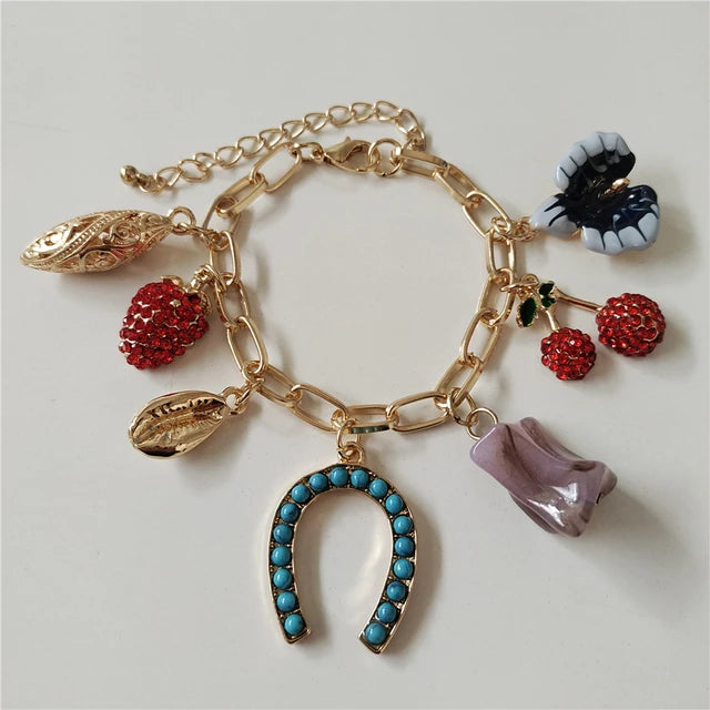 Resin Stone Charm Metal Bracelets