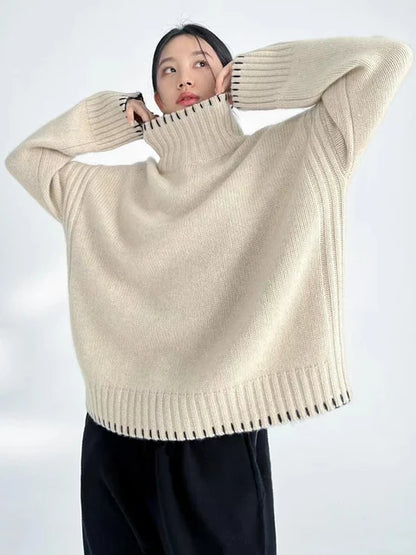 New Turtleneck Loose Fit Sweaters For Women