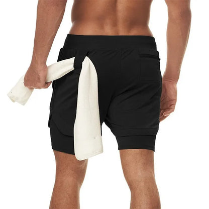 2 In 1 Quick Dry Workout Training Men Shorts