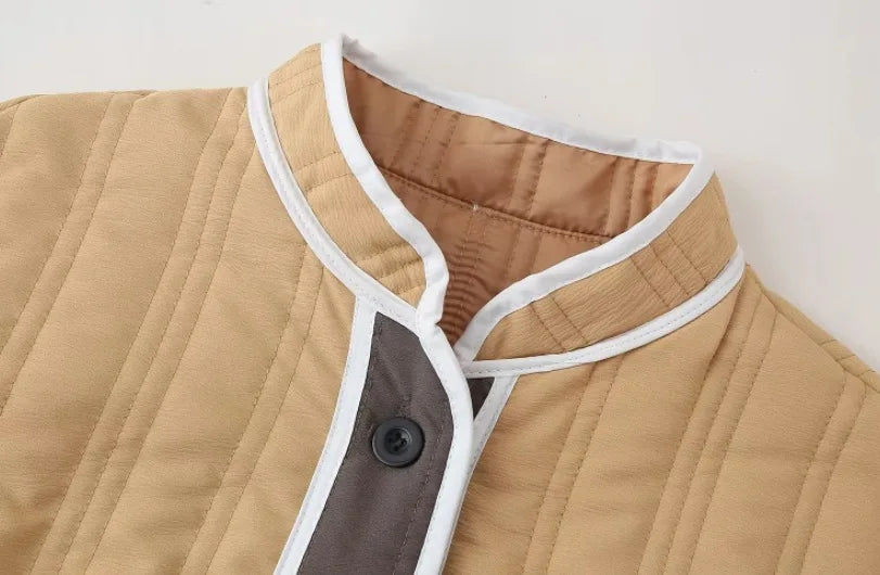 New Stand Collar Beige Jacket