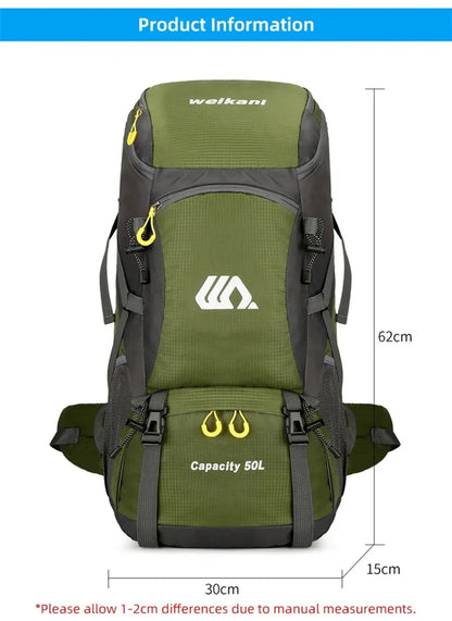 Waterproof 50L Travel Backpack Camping Bag