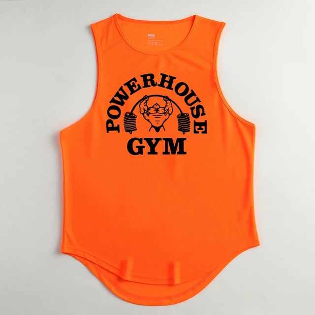 POWERHOUSE GYM Printed O-Neck Men Tank Tops