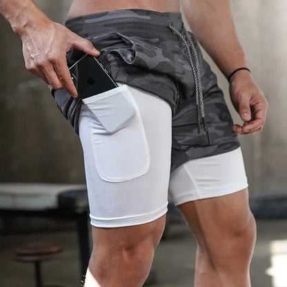 2 In 1 Quick Dry Workout Training Men Shorts