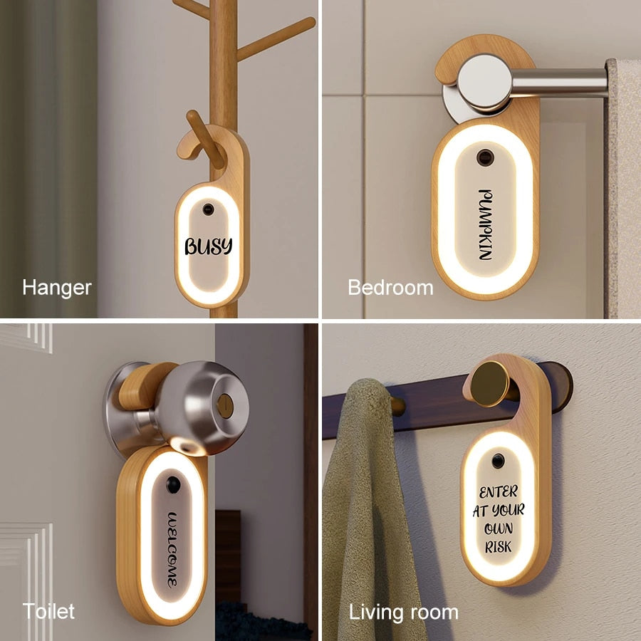 USB Rechargeable Wireless Hotel Room Door Handle Towel Shelf Lights