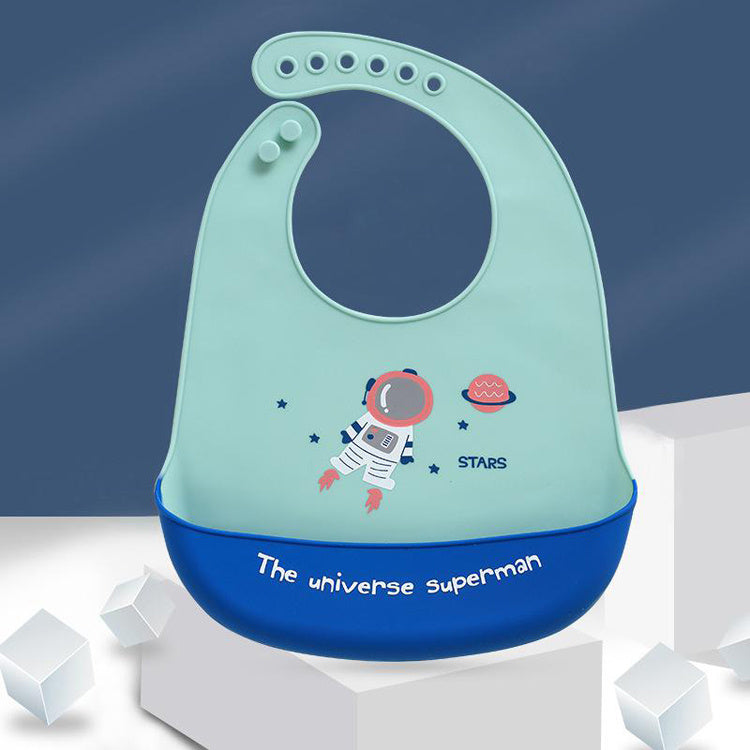 Waterproof Silicone Baby Bib – 3D Food Catcher Pocket