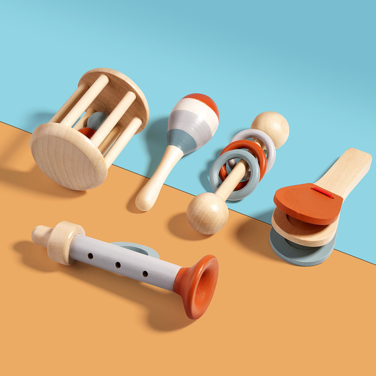 Wooden Treehole Music Set – 5-Piece Handbell Set for Sensory Development