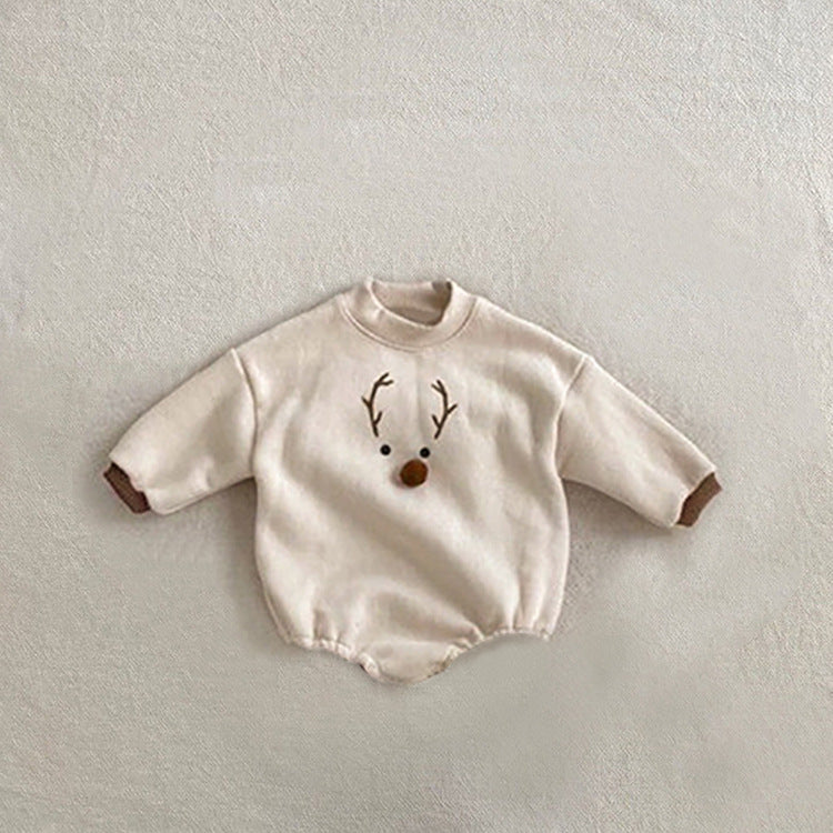 Korean Style Baby Cotton Coverall – Thick & Cozy Pullover