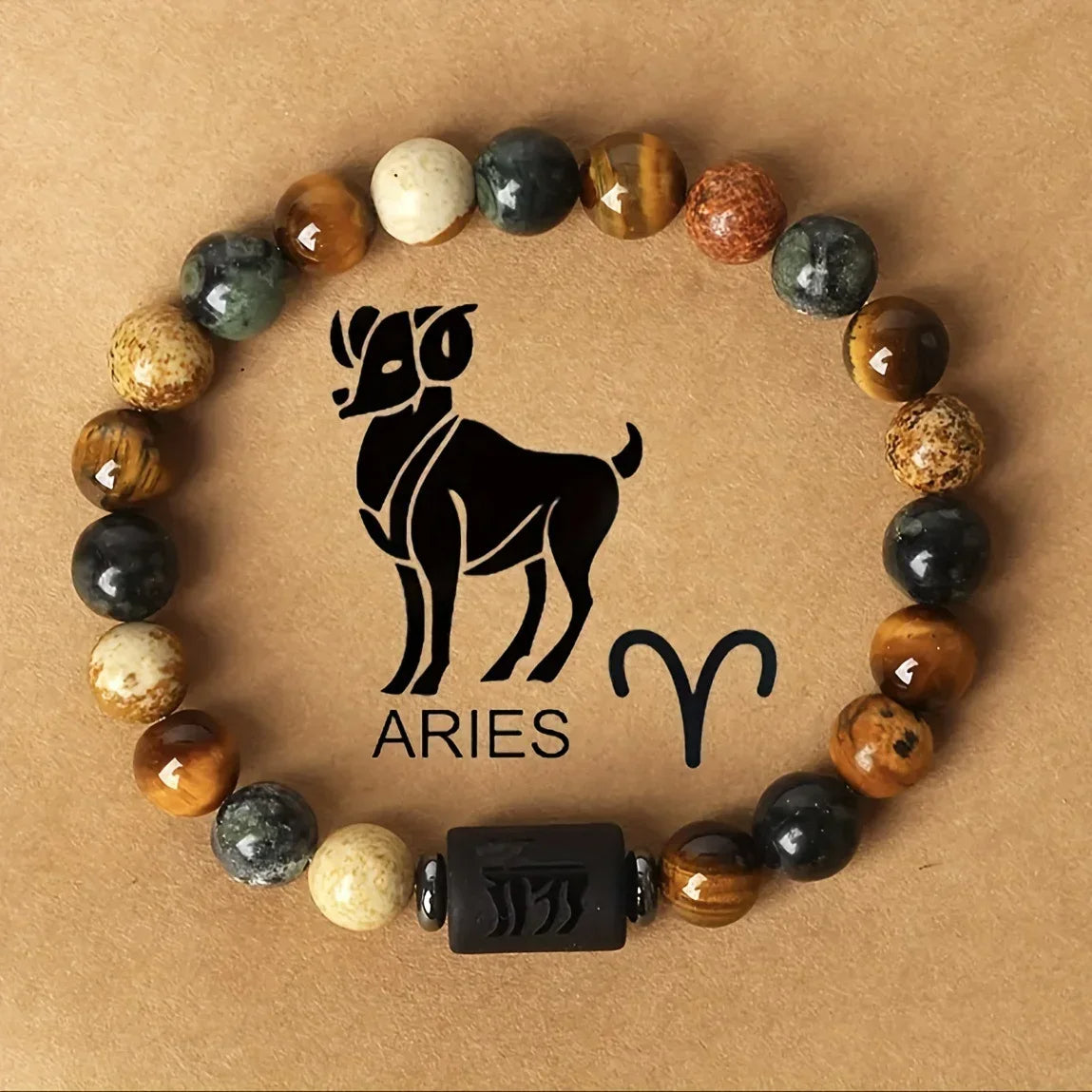 12 Zodiac Signs Constellation Bracelet – Tiger Eye Beaded Charm Jewelry for Men & Women | Virgo, Leo, Libra Gift