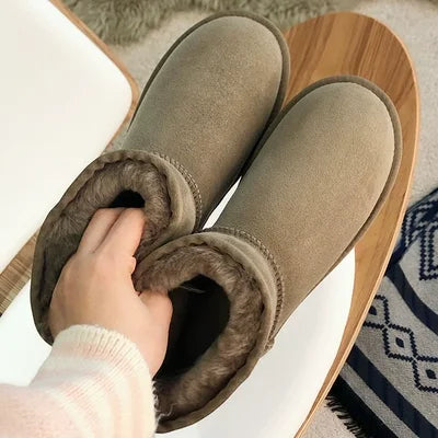 Classic Winter Style Genuine Sheepskin Women Snow Boots