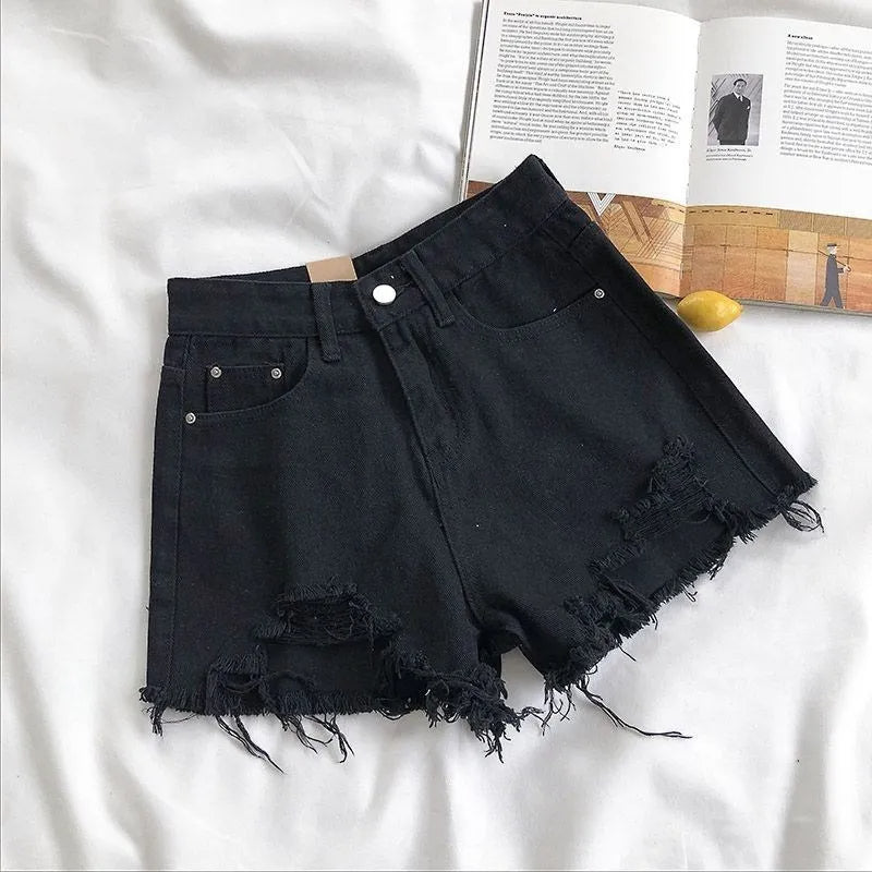 Korean Fashion Ripped Denim Shorts