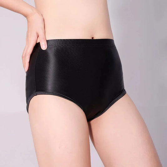 Women's Japanese Satin Glossy Spandex Shorts – Silky Smooth High-Waist Seamless Biker & Workout Tights