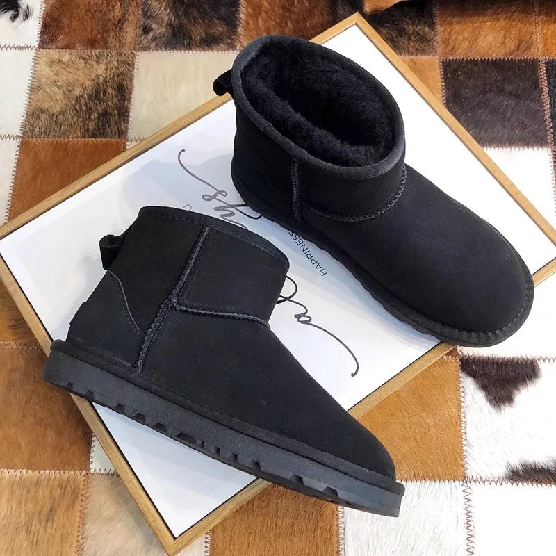 Classic Winter Style Genuine Sheepskin Women Snow Boots