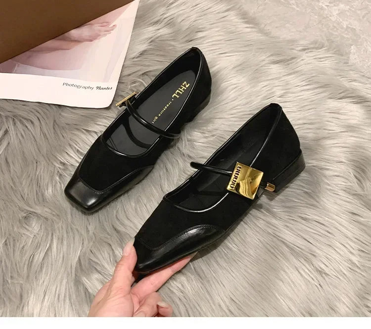 2025 Autumn Fashion Women's Flats – Square Toe Leopard Print Casual Mary Jane Shoes