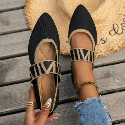 Elegant Low Heel Pointed Toe Women Flat Shoes