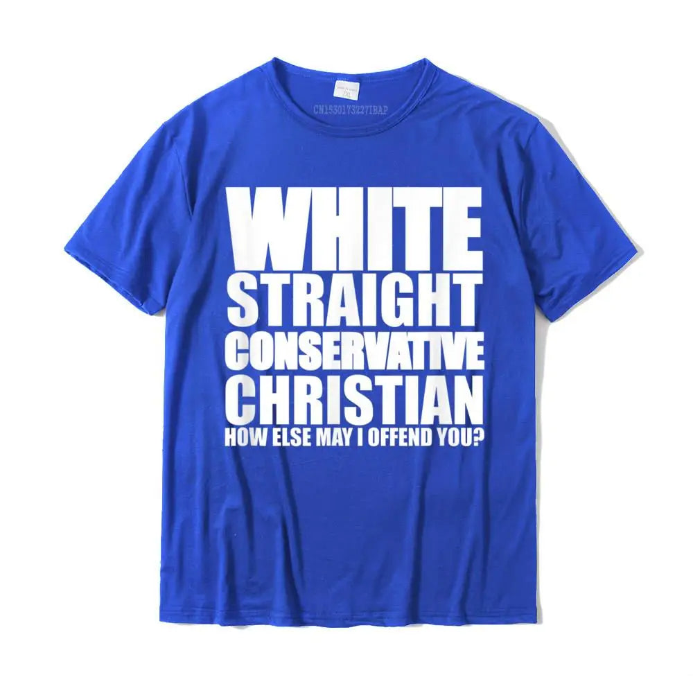 White Straight Conservative Christian T-Shirt – Funny & Simple Style Cotton Tee for Men | Fashionable Family Top