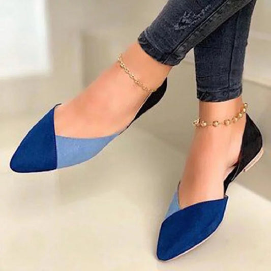 Mixed Colors Pointed Toe Casual Women Flat Shoes