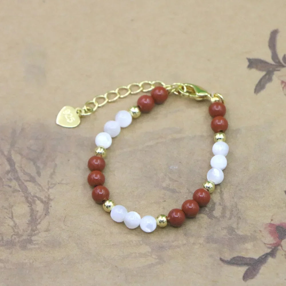 High-Quality Natural Stone Bead Bracelet – Baby Girls Yoga Charm Jewelry – Lobster Clasp Accessories, Christmas & Wedding Gift