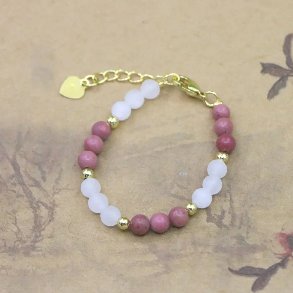 High-Quality Natural Stone Bead Bracelet – Baby Girls Yoga Charm Jewelry – Lobster Clasp Accessories, Christmas & Wedding Gift