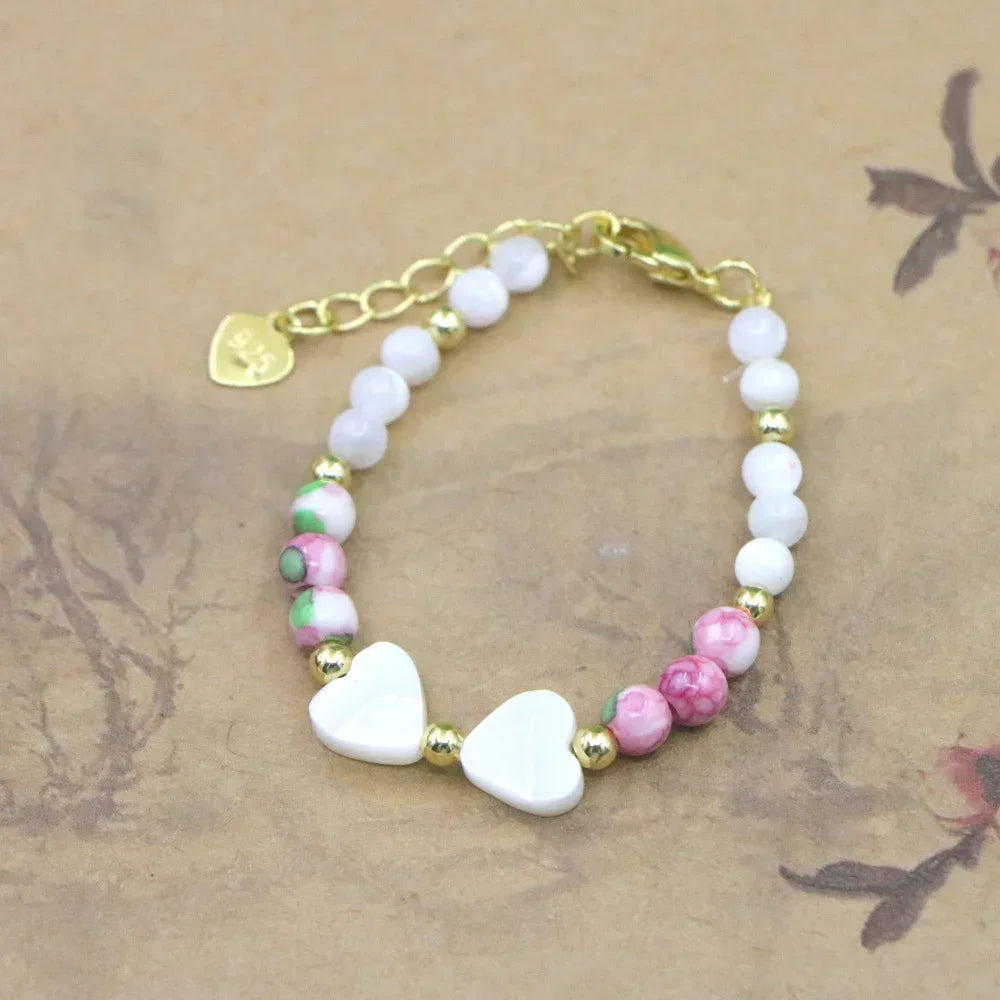 High-Quality Natural Stone Bead Bracelet – Baby Girls Yoga Charm Jewelry – Lobster Clasp Accessories, Christmas & Wedding Gift