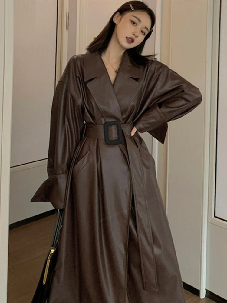 Long Oversized Leather Coats