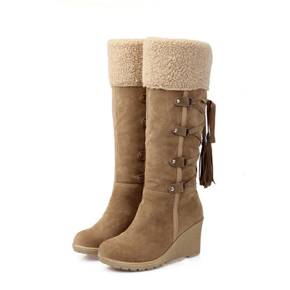 New Winter Fashion Warm Inside Lace Up Long Boots