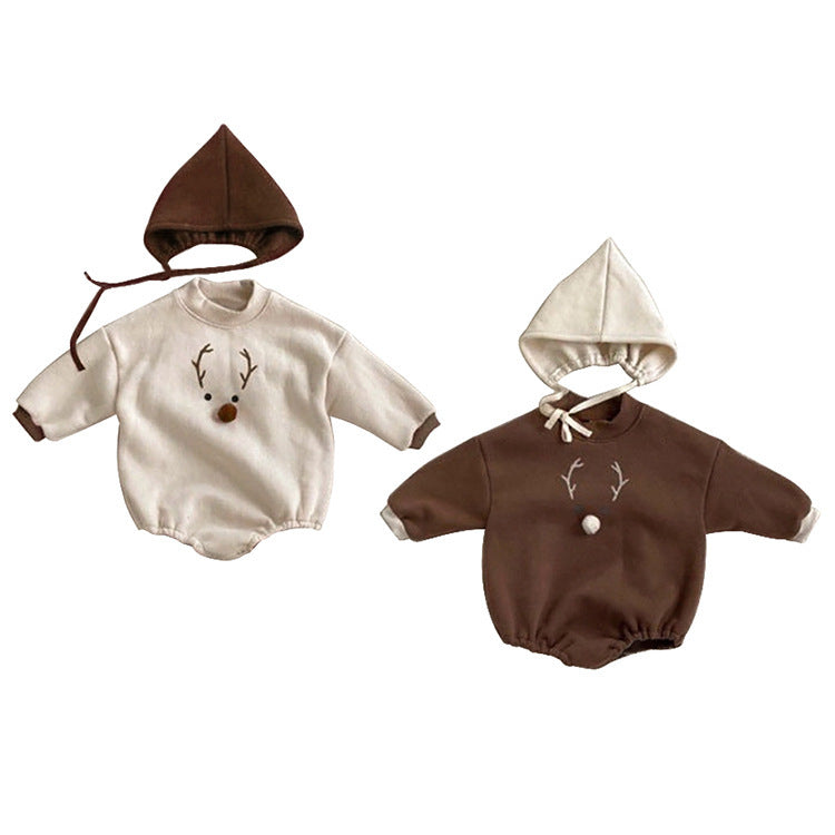 Korean Style Baby Cotton Coverall – Thick & Cozy Pullover