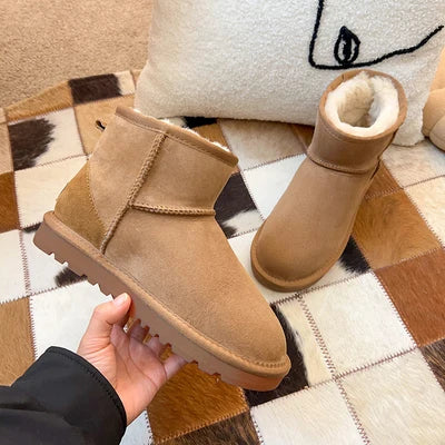 Classic Winter Style Genuine Sheepskin Women Snow Boots