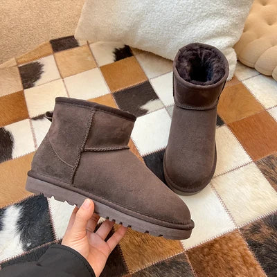 Classic Winter Style Genuine Sheepskin Women Snow Boots