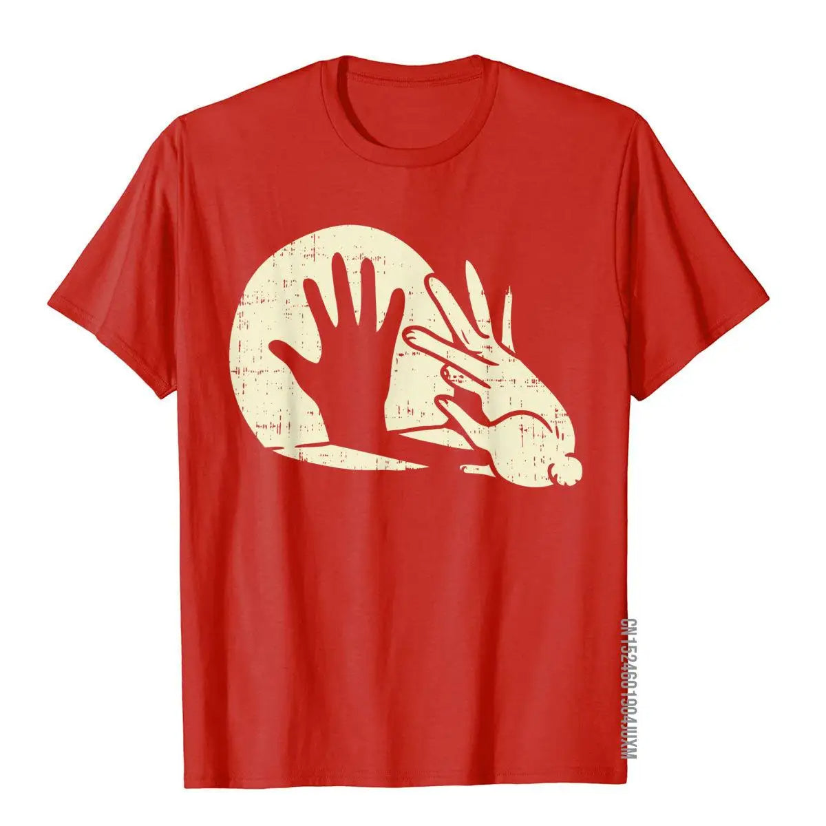 Funny Rabbit Shadow Play T-Shirt – Bunny Lover Pun Gift | Slim Fit Cotton Tee for Men