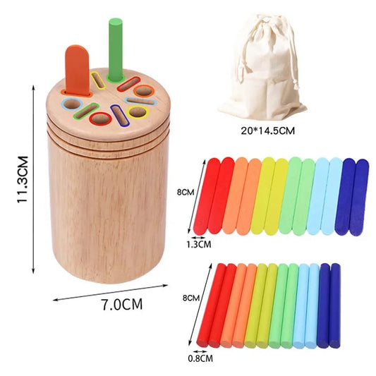 Montessori Wooden Color Sorting Toy for Toddlers