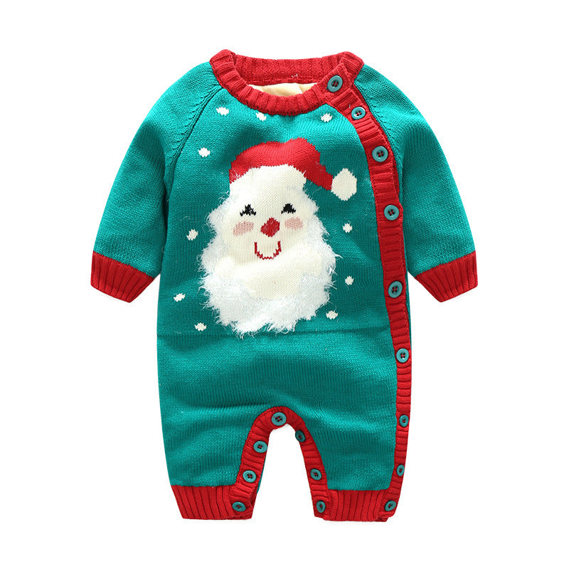 Christmas-Themed Cotton Baby Onesie – Adorable Korean Style for Holiday Cheer