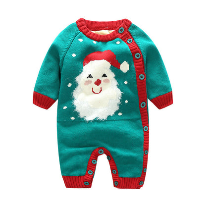 Christmas-Themed Cotton Baby Onesie – Adorable Korean Style for Holiday Cheer