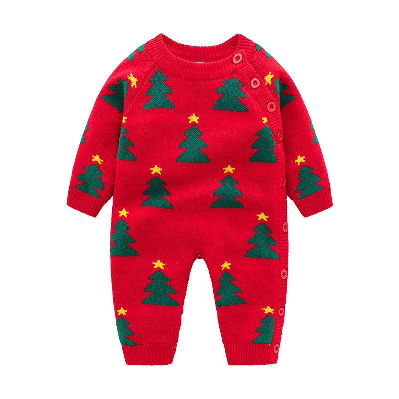 Christmas-Themed Cotton Baby Onesie – Adorable Korean Style for Holiday Cheer