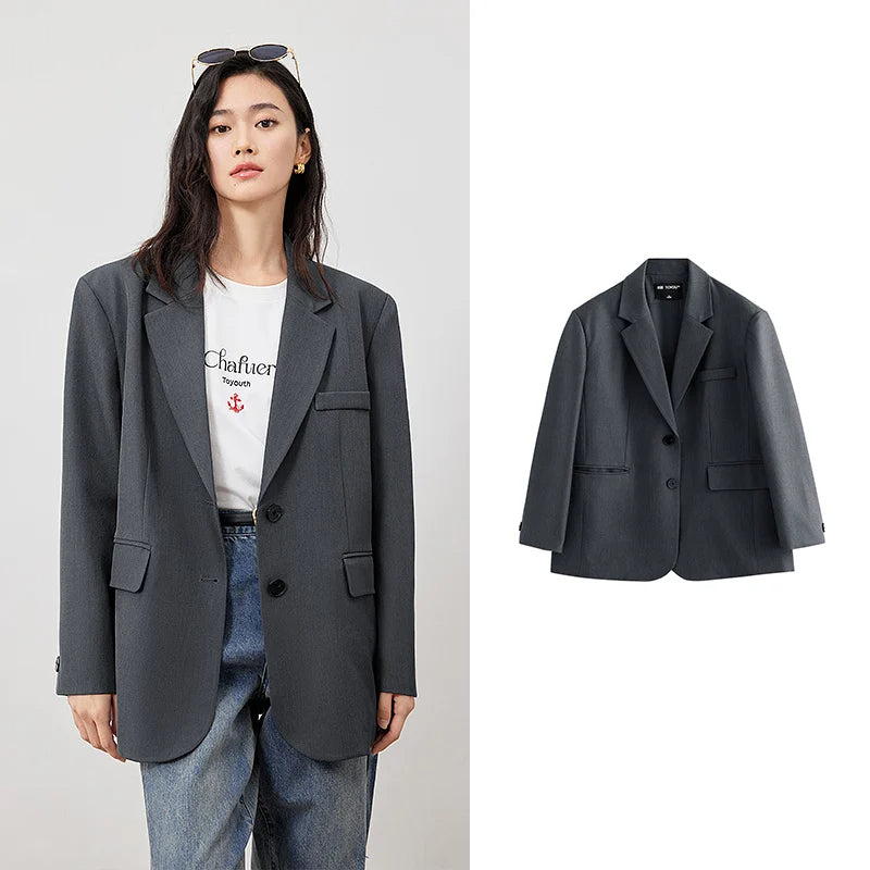 Office Lady Fashion Back Split Blazer Jackets